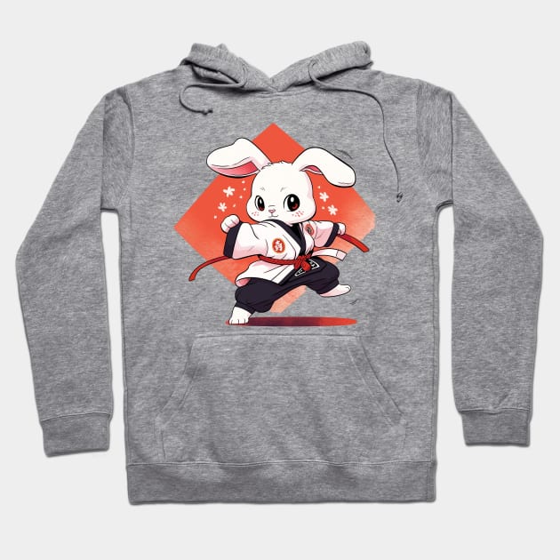 karate bunny Hoodie by piratesnow